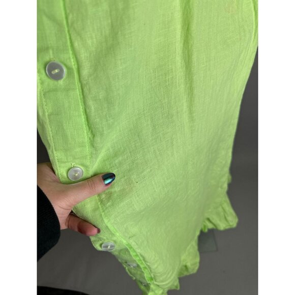 Sleeper Sleeper 100% Linen Loungewear Dress Lime Green Sz 1 Small Womens $318 - Picture 8 of 10